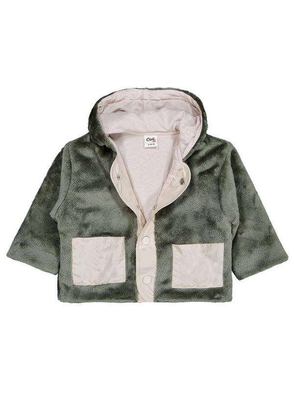 Civil Baby Kapüşonlu 6-18 Ay Hırka - Haki