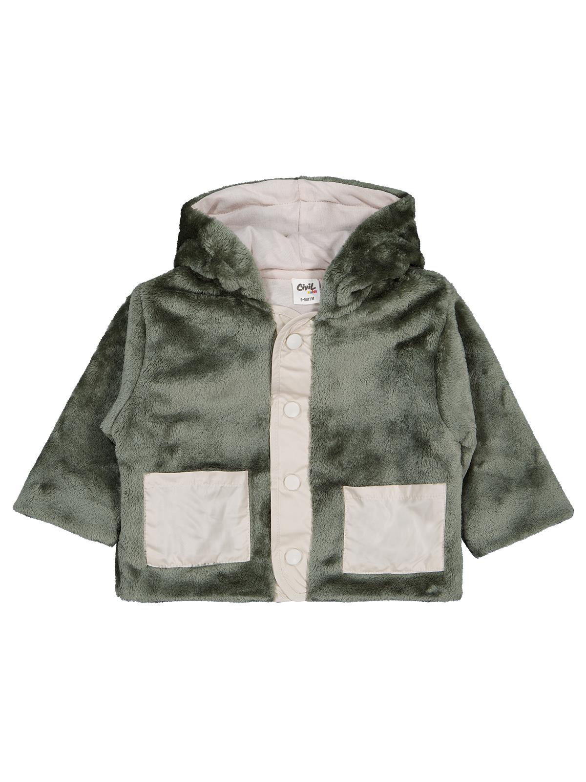 Civil Baby Kapüşonlu 6-18 Ay Hırka - Haki