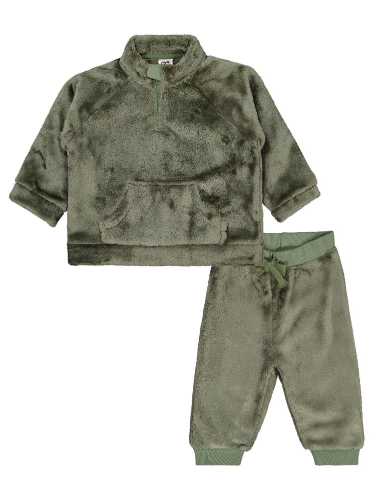 Civil Baby Yarım Fermuar 6-18 Ay Takım - Haki