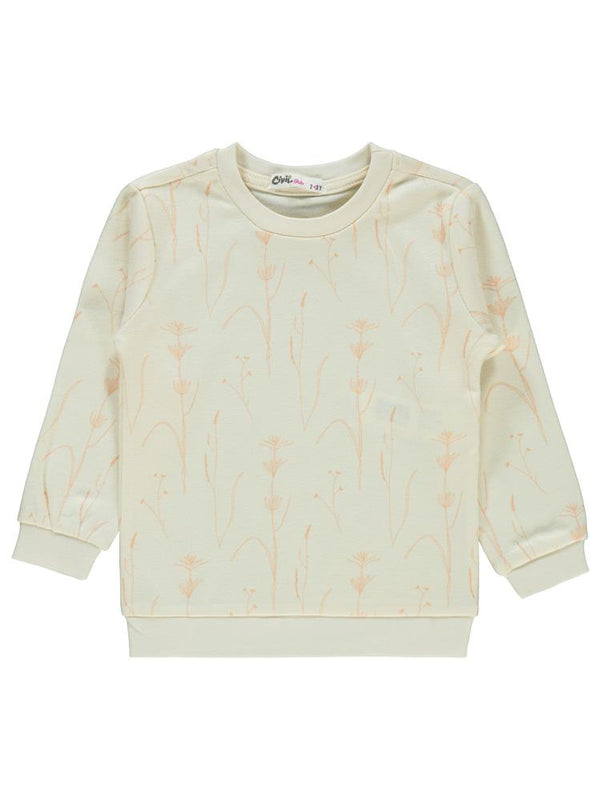 Civil Girls Dal Desenli 2-5 Yaş Sweatshirt - Ekru