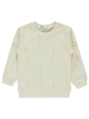 Civil Girls Dal Desenli 2-5 Yaş Sweatshirt - Ekru