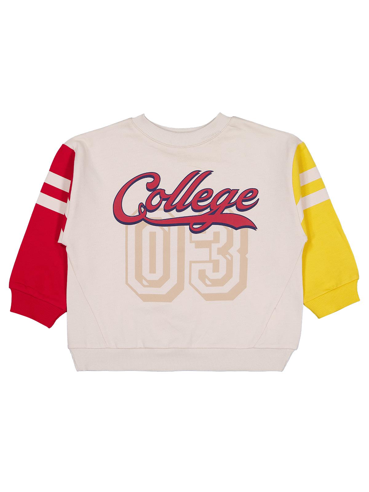 Civil Boys Renkli Kol 2-5 Yaş Sweatshirt - Bej