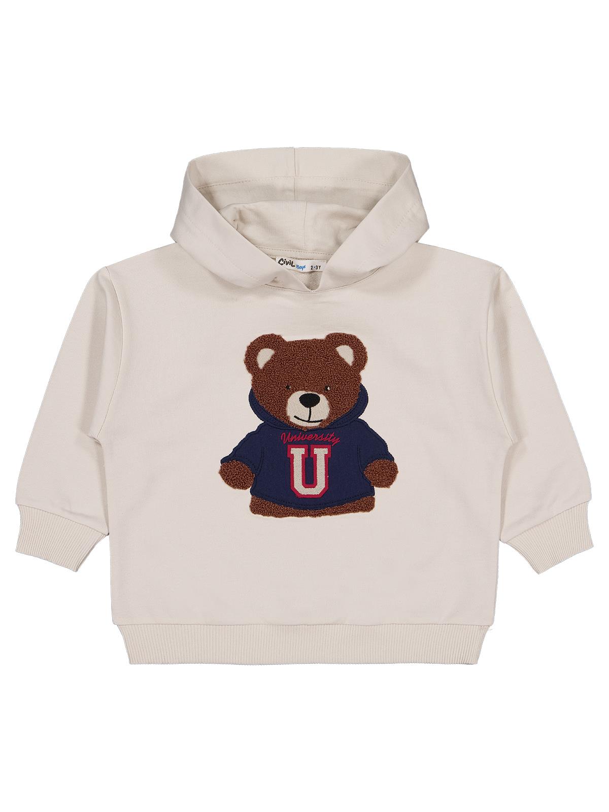 Civil Boys Unıverstıty Ayıcık Nakışlı 2-5 Yaş Sweatshirt - Bej