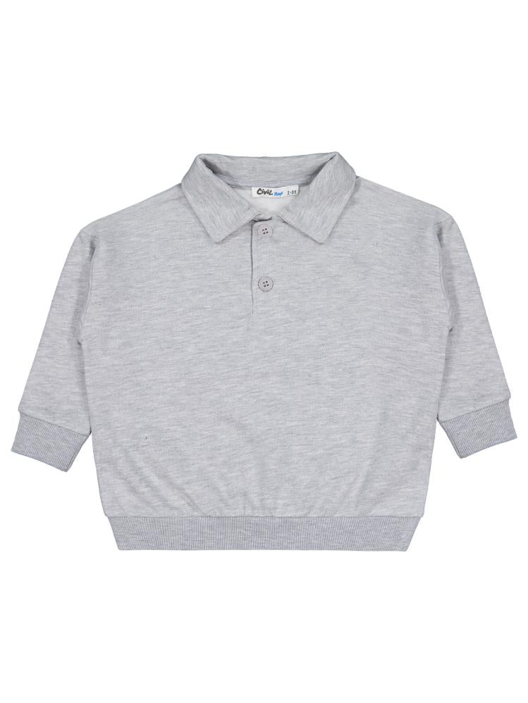 Civil Boys Polo Yaka 2-5 Yaş Sweatshirt - Gri