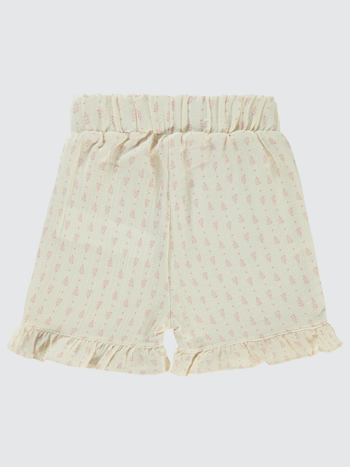 Civil Baby Çiçek Desenli 6-18 Ay Şort - Ekru