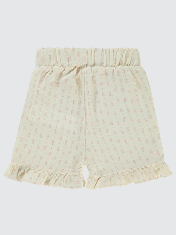 Civil Baby Çiçek Desenli 6-18 Ay Şort - Ekru