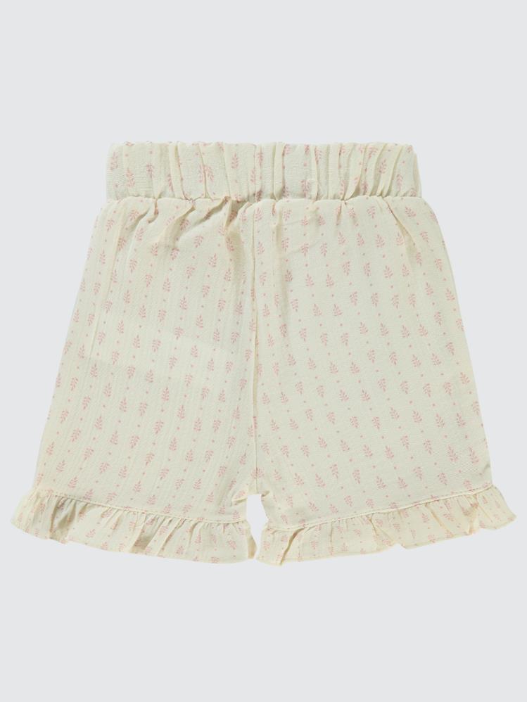 Civil Baby Çiçek Desenli 6-18 Ay Şort - Ekru