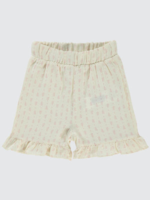 Civil Baby Çiçek Desenli 6-18 Ay Şort - Ekru