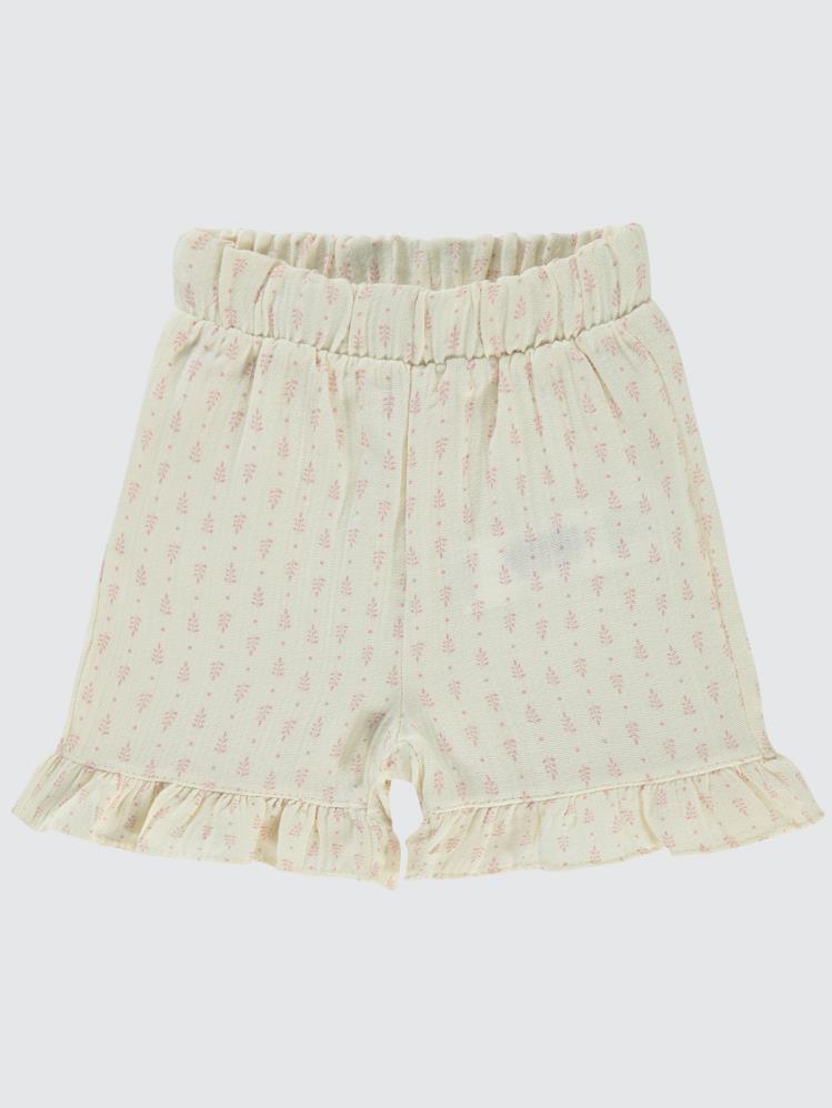 Civil Baby Çiçek Desenli 6-18 Ay Şort - Ekru