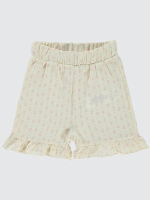 Civil Baby Çiçek Desenli 6-18 Ay Şort - Ekru