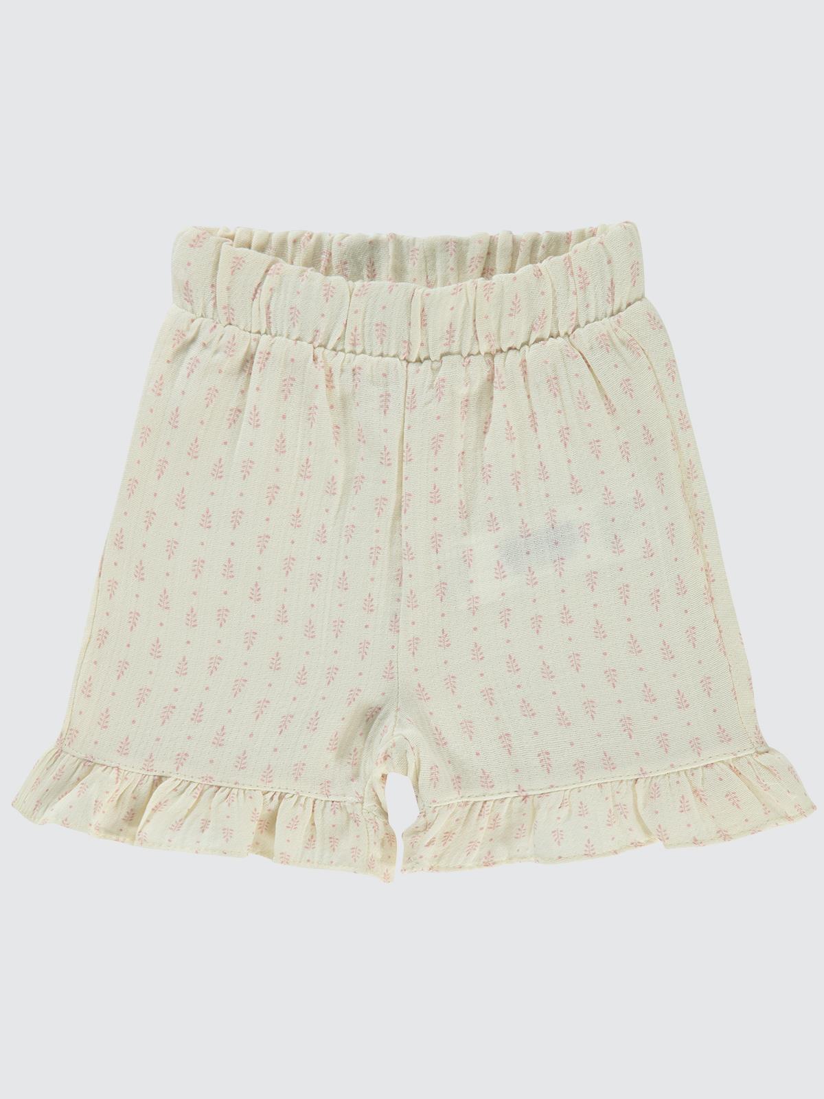 Civil Baby Çiçek Desenli 6-18 Ay Şort - Ekru