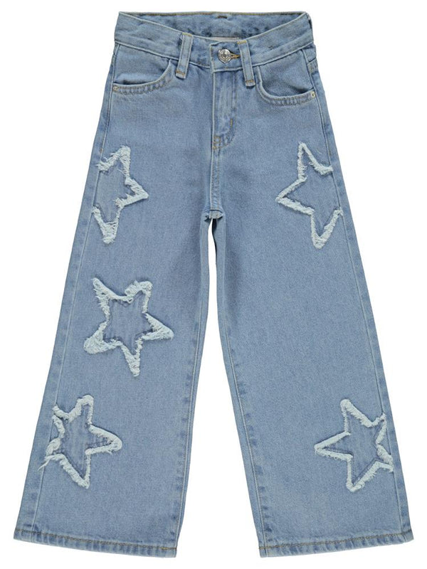 Civil Girls Yıldız Nakışlı 2-5 Yaş Pantolon - Mavi