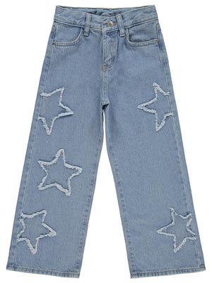 Civil Girls Yıldız Nakışlı 6-9 Yaş Pantolon - Mavi