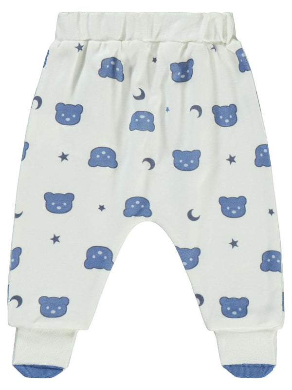 Civil Baby Ayıcık Baskılı 1-6 Ay Tek Alt Bebe - Ekru