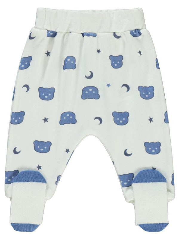 Civil Baby Ayıcık Baskılı 1-6 Ay Tek Alt Bebe - Ekru