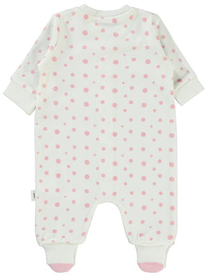 Civil Baby Puan Baskılı 1-6 Ay Tulum - Ekru