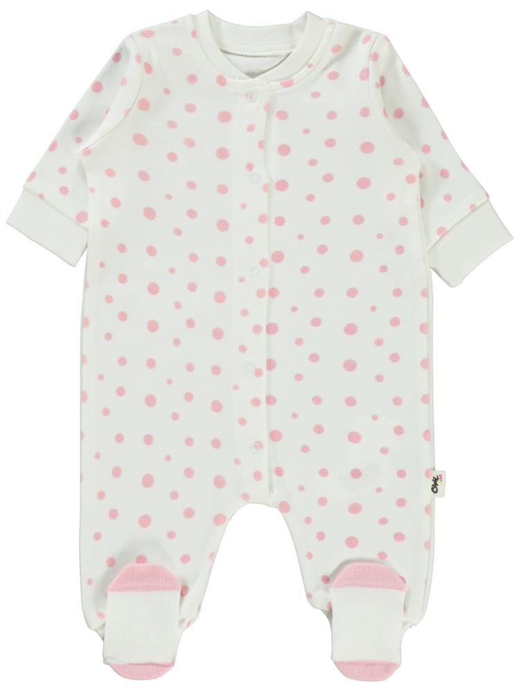 Civil Baby Puan Baskılı 1-6 Ay Tulum - Ekru