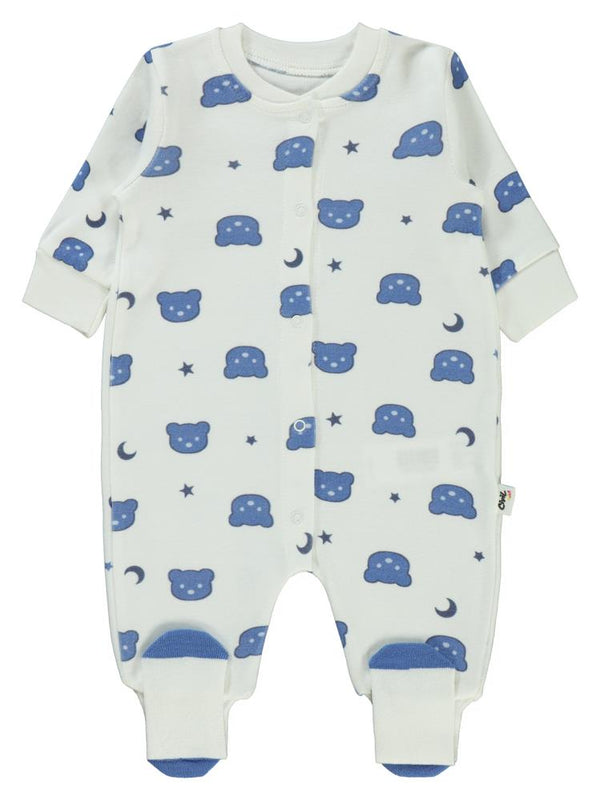 Civil Baby Ayıcık Baskılı 1-6 Ay Tulum - Ekru