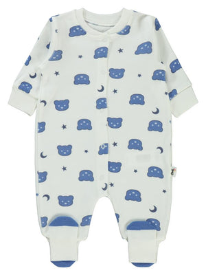 Civil Baby Ayıcık Baskılı 1-6 Ay Tulum - Ekru