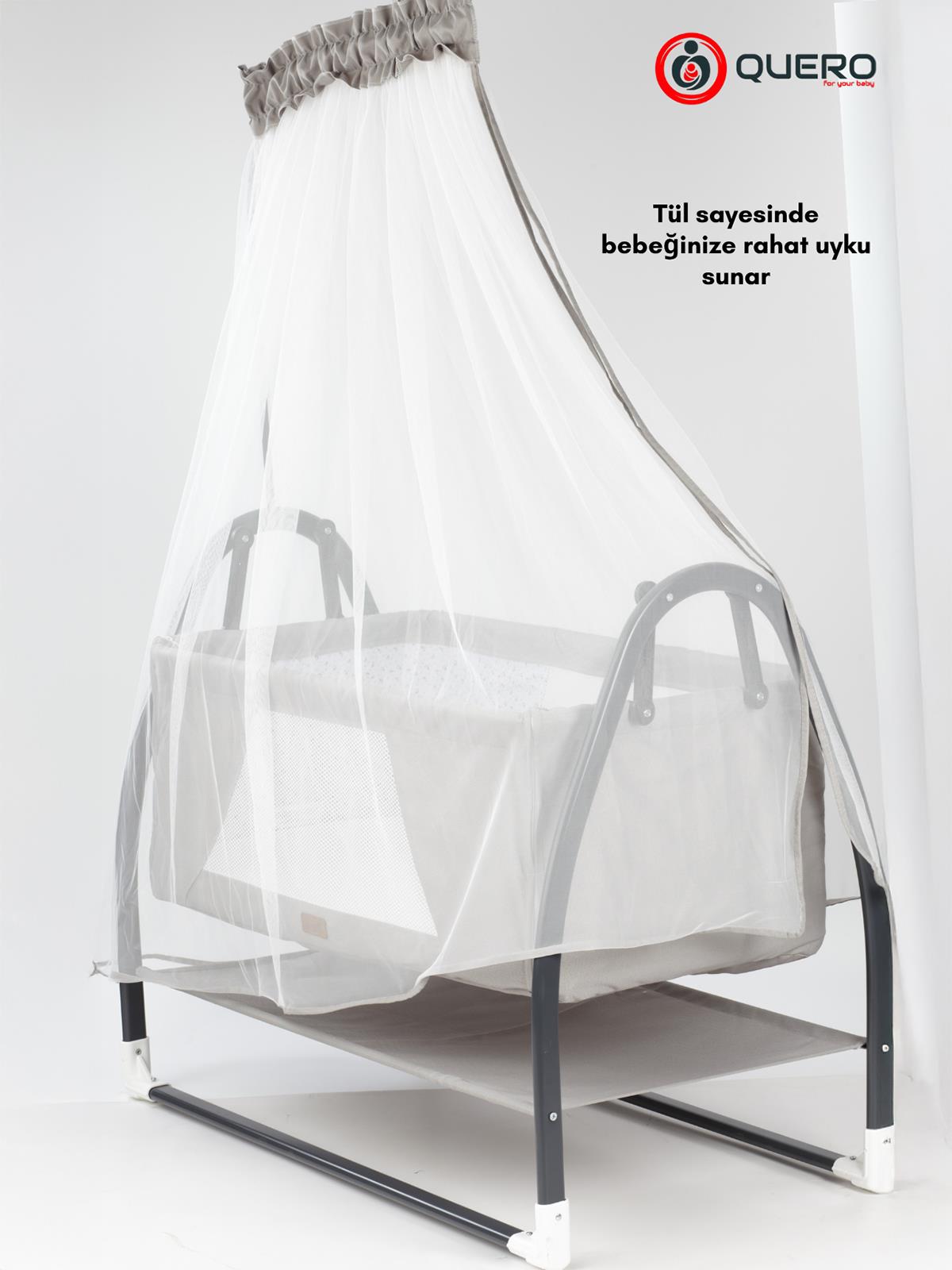 Quero Koza Plus Portatif Sallanır Anne Yanı Sepet Beşik - Gri