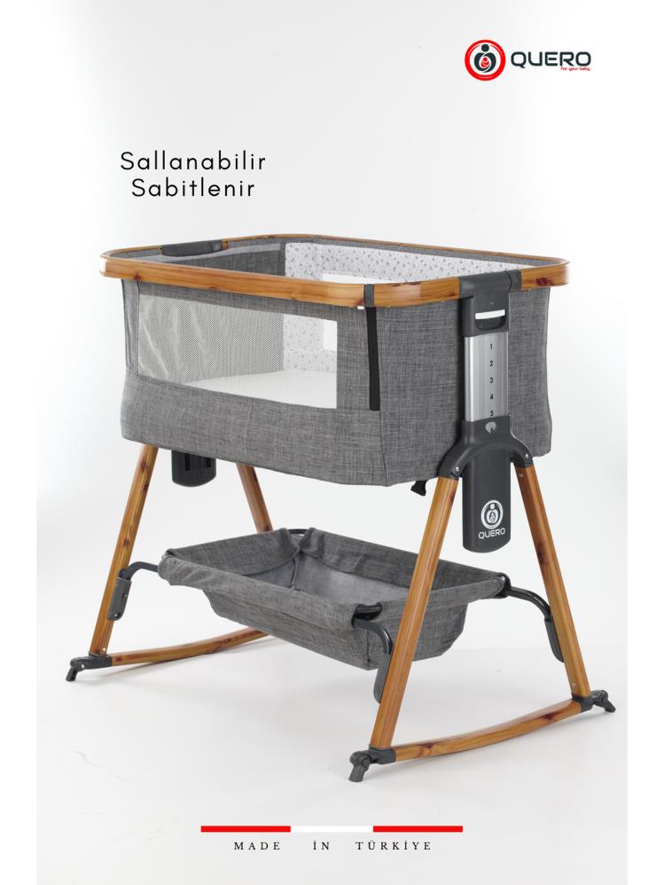 Quero Anne Yanı Sallanır Lüks Beşik - Gri