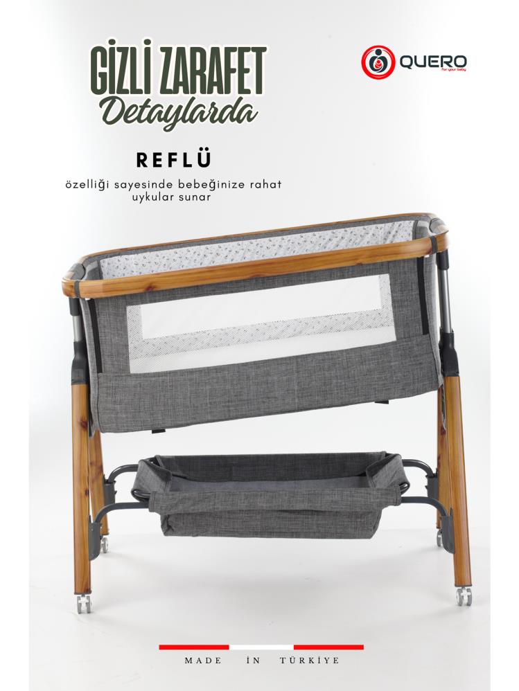Quero Anne Yanı Sallanır Lüks Beşik - Gri