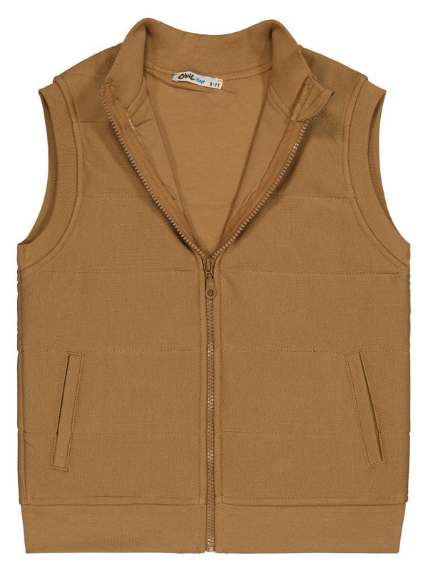 Civil Boys Kapitone Pike 6-9 Yaş Yelek - Kahverengi