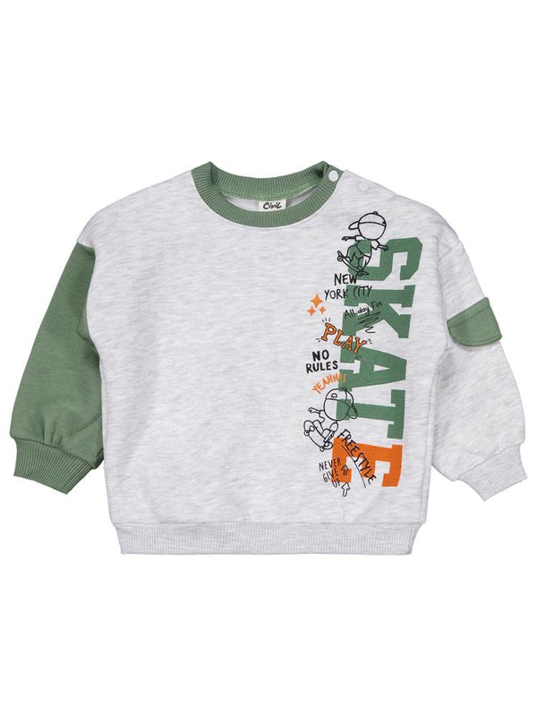 Civil Baby Skate Baskılı 6-18 Ay Takım - Haki