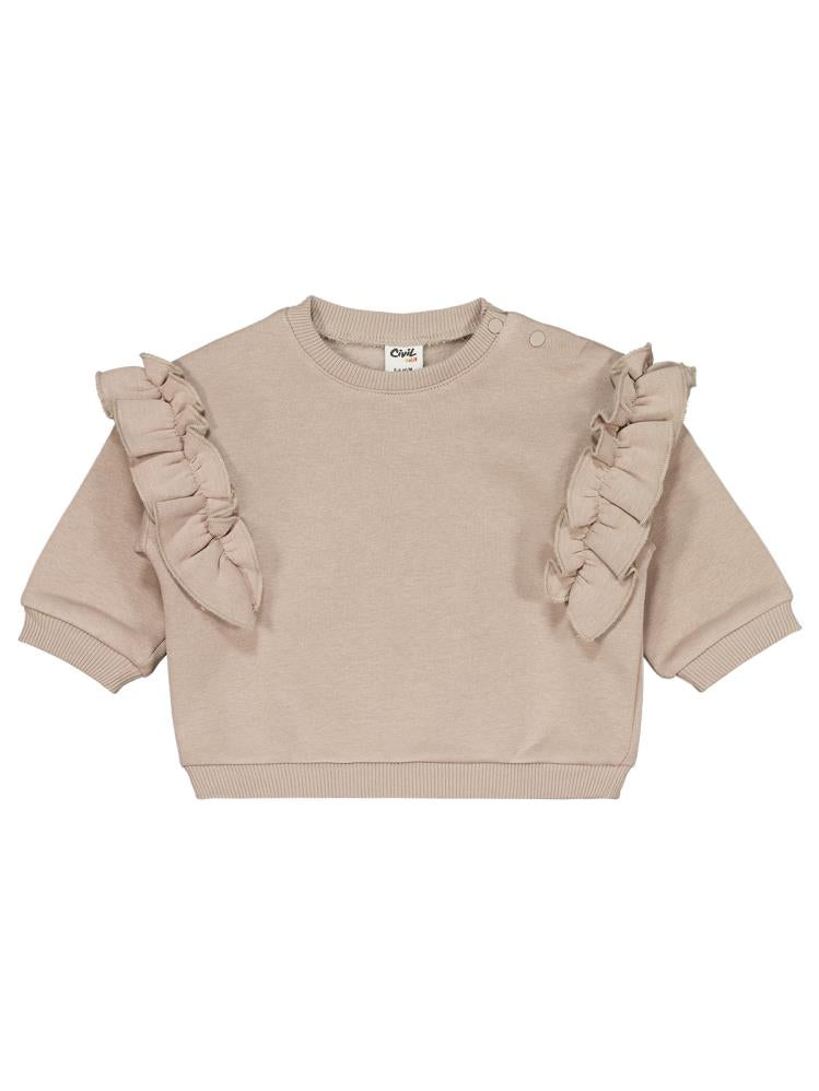 Civil Baby Fırfırlı 6-18 Ay Takım - Bej