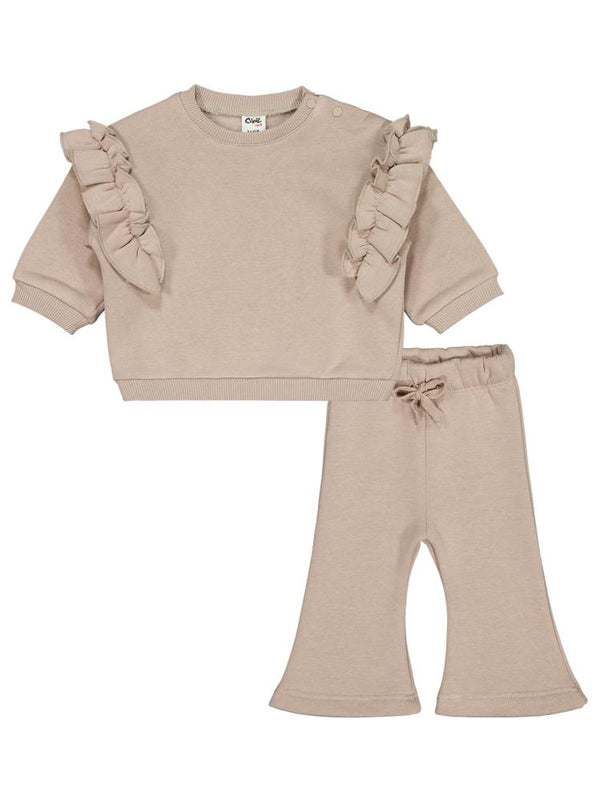Civil Baby Fırfırlı 6-18 Ay Takım - Bej