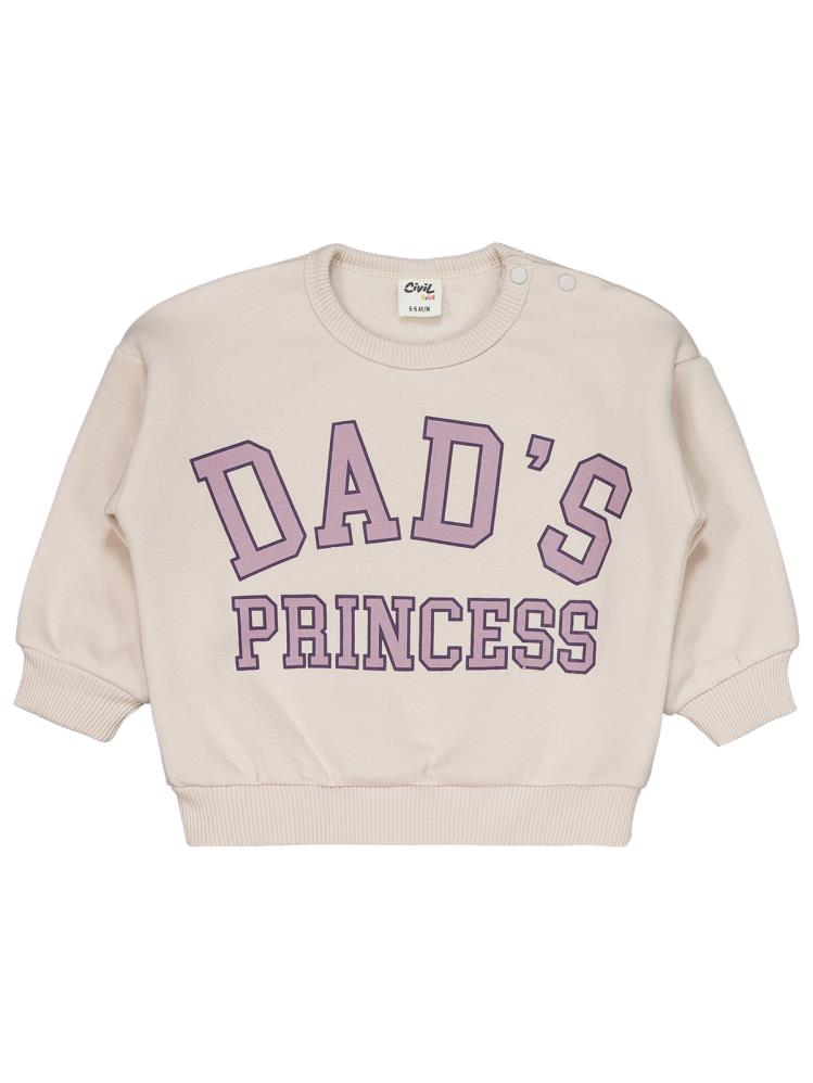 Civil Baby Dad's Princess Baskılı 6-18 Ay Takım - Bej