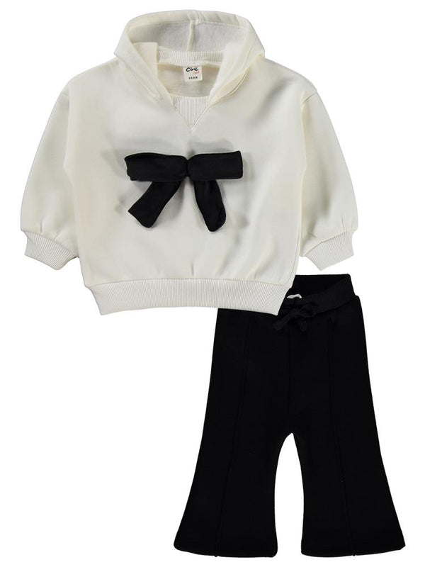 Civil Baby Fiyonk Nakışlı 6-18 Ay Takım - Ekru