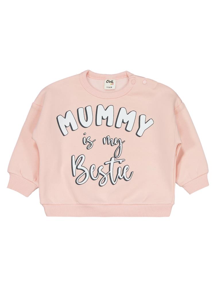 Civil Baby Mummy is my Bestie  6-18 Ay Takım - Pembe