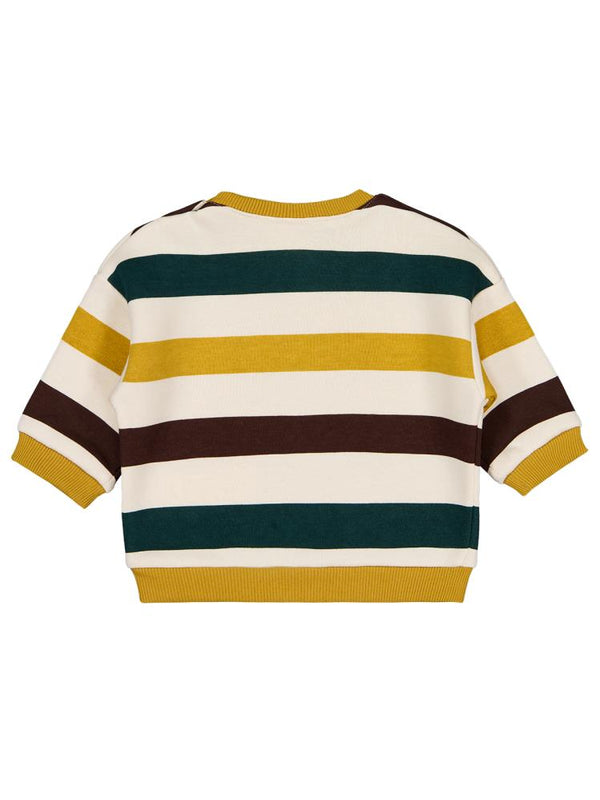 Civil Baby Ayıcık Baskılı Çizgili 6-18 Ay Sweatshirt - Hardal
