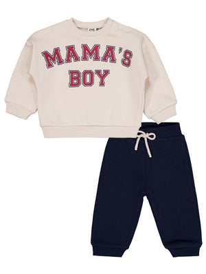 Civil Baby Mama's Boy Baskılı 6-18 Ay Takım - Bej