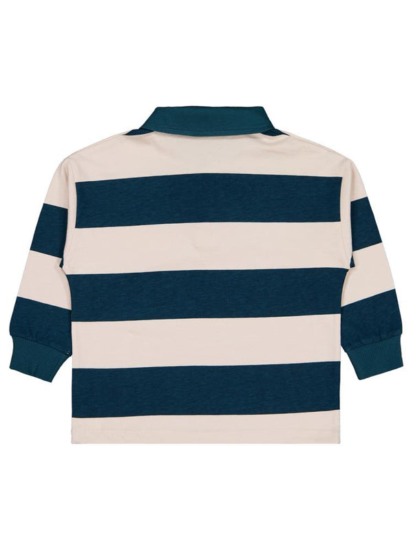 Civil Boys Ayı Baskılı Çizgi Empirmeli 2-5 Yaş Sweatshirt - Bej