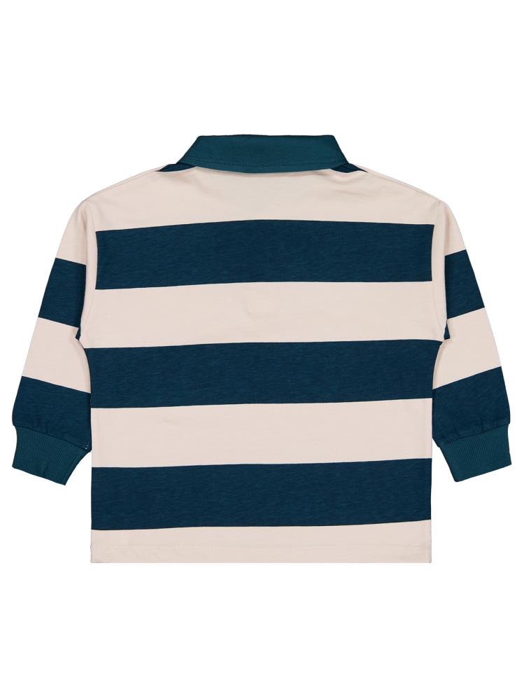 Civil Boys Ayı Baskılı Çizgi Empirmeli 2-5 Yaş Sweatshirt - Bej