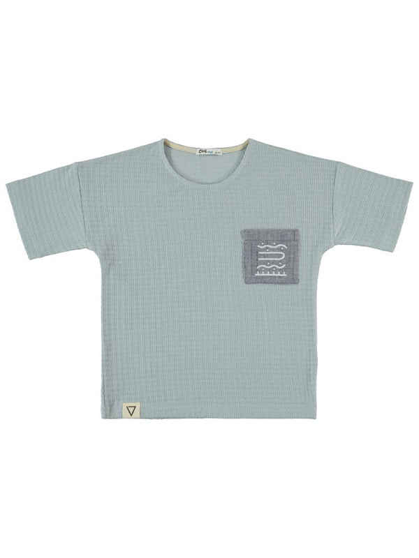 Civil Boys Desenli Cepli 6-9 Yaş Tişört - Mavi