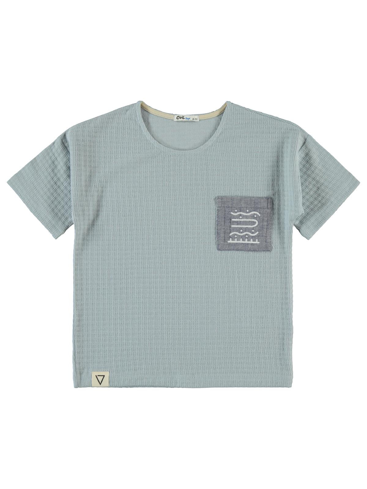 Civil Boys Desenli Cepli 6-9 Yaş Tişört - Mavi