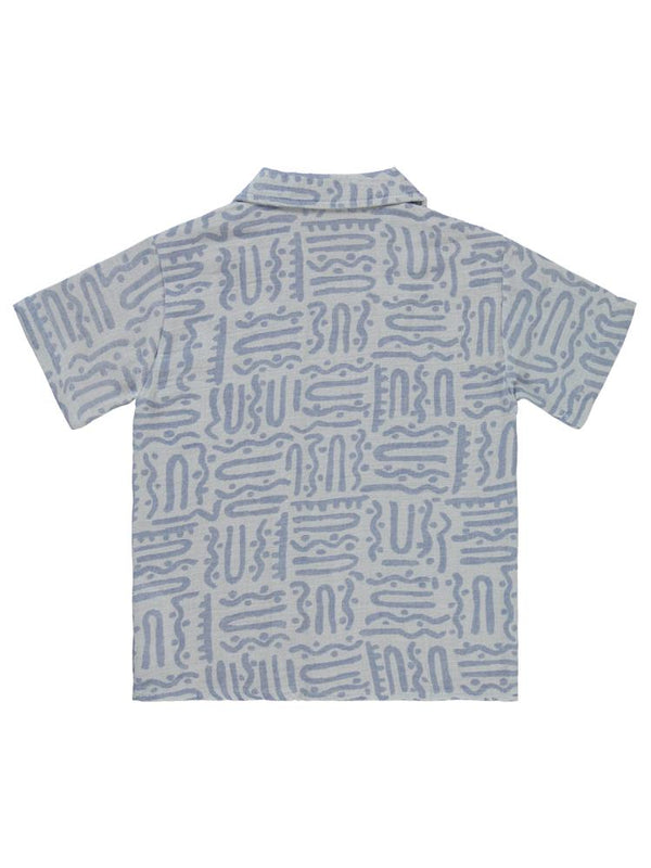 Civil Boys Kendinden Desenli 6-9 Yaş Gömlek - Mavi