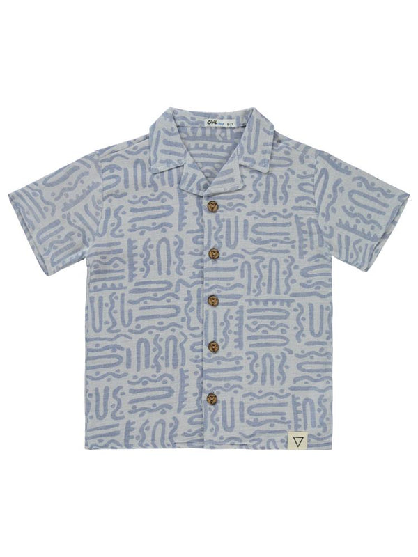 Civil Boys Kendinden Desenli 6-9 Yaş Gömlek - Mavi