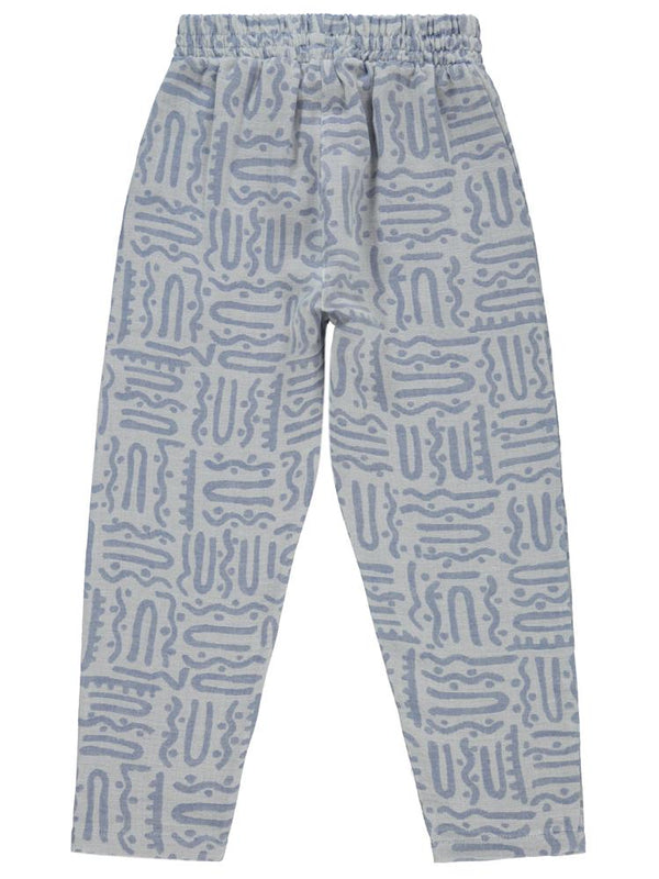Civil Boys Kendinden Desenli Cepli 6-9 Yaş Pantolon - Mavi