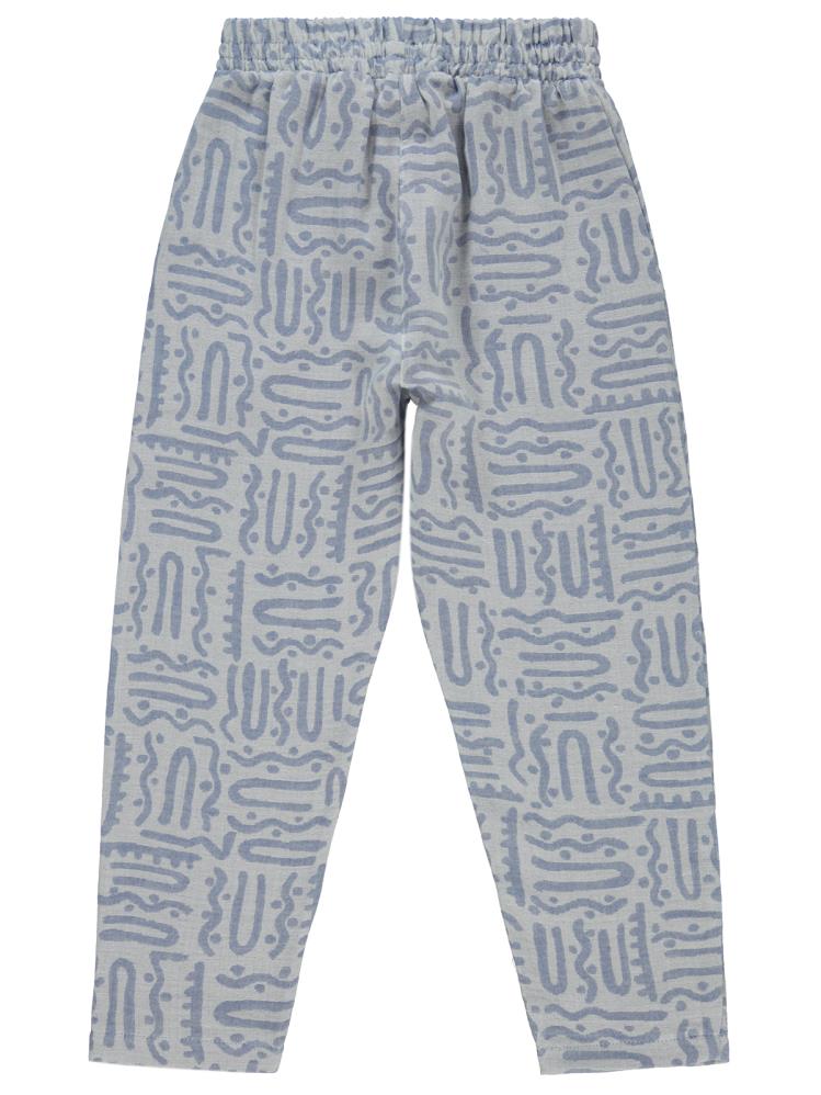 Civil Boys Kendinden Desenli Cepli 6-9 Yaş Pantolon - Mavi