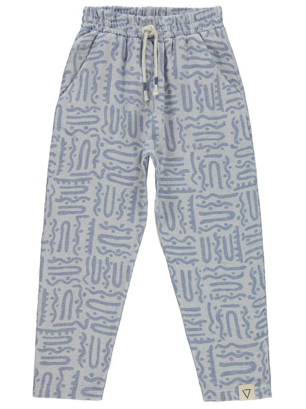 Civil Boys Kendinden Desenli Cepli 6-9 Yaş Pantolon - Mavi