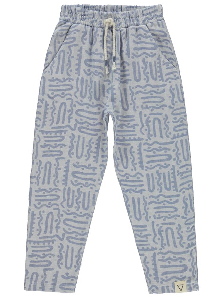 Civil Boys Kendinden Desenli Cepli 6-9 Yaş Pantolon - Mavi