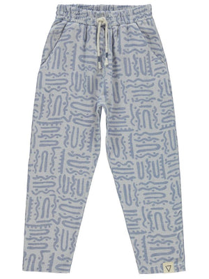 Civil Boys Kendinden Desenli Cepli 6-9 Yaş Pantolon - Mavi