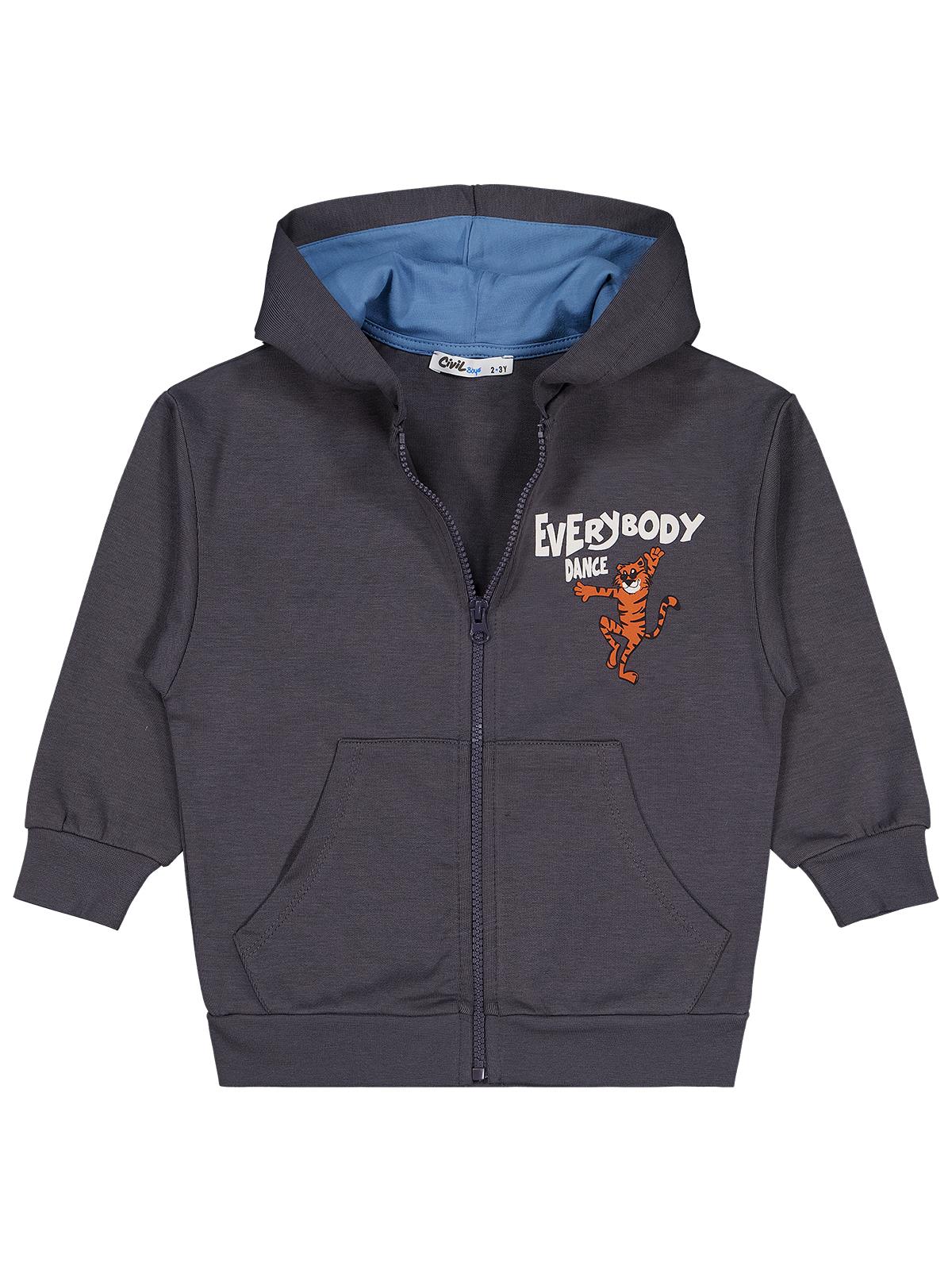 Civil Boys Everybody Dance Baskılı 2-5 Yaş Hırka - Gri