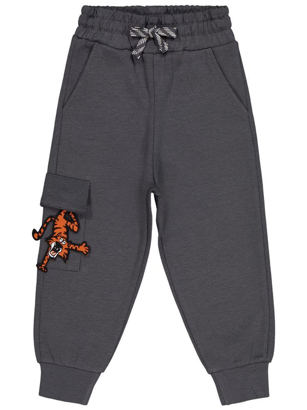 Civil Boys Cebi Kaplan Nakışlı 2-5 Yaş Eşofman Altı - Gri