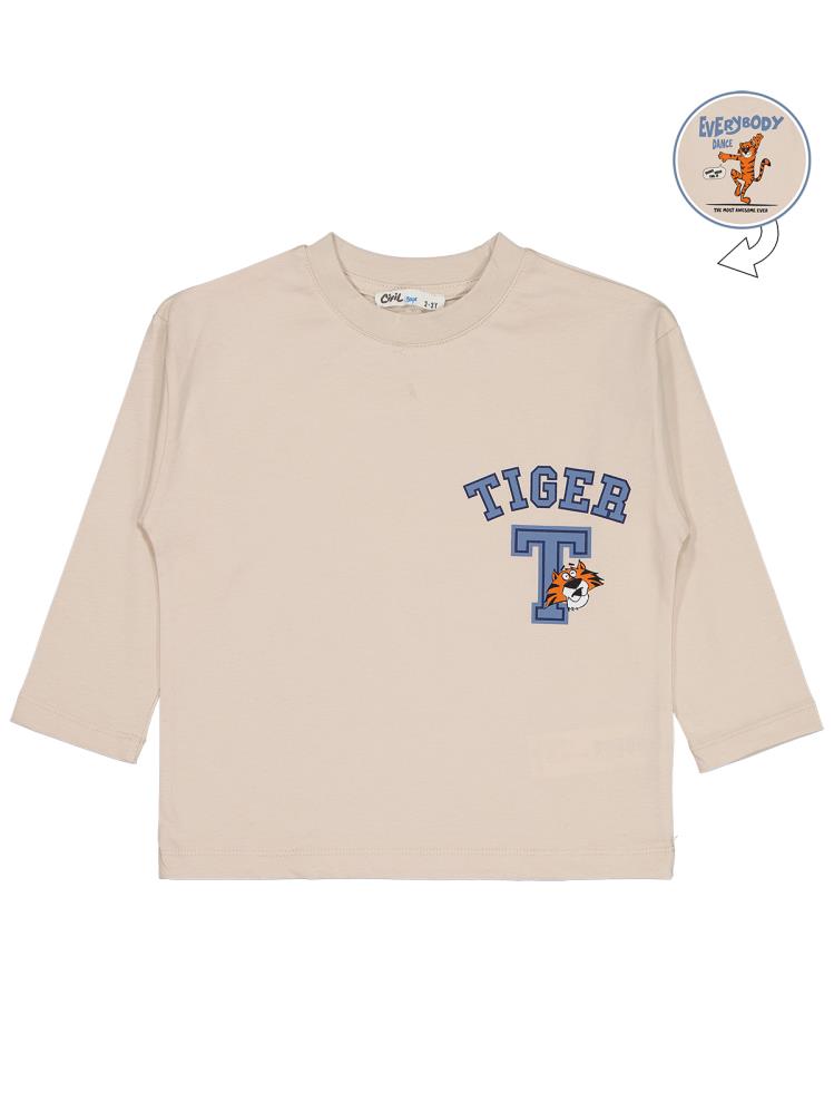 Civil Boys Everybody Dance Baskılı 2-5 Yaş Sweatshirt - Bej