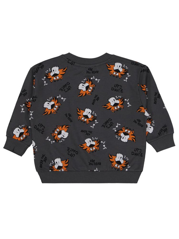 Civil Boys Dance Party Empirme Baskılı 2-5 Yaş Sweatshirt - Gri